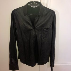 Helmut Lang black leather shirt
